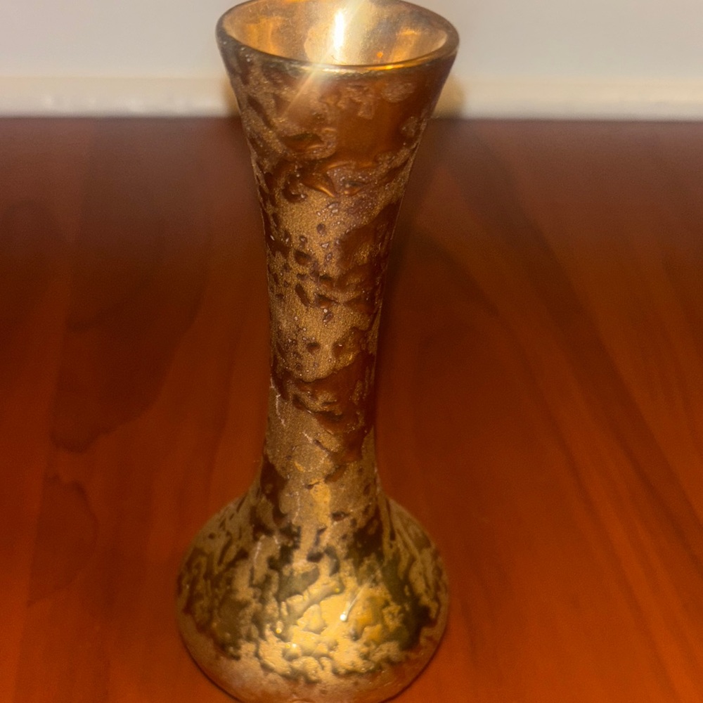 Vintage Holley Ross 22k Weeping Gold Vase
